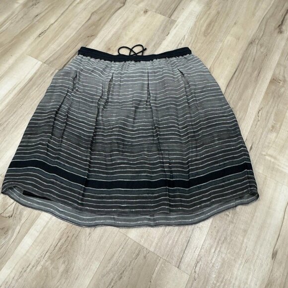 VINCE 100% Silk Pleated Striped Ombre Mini Skirt, Size Small, Multicolor - Picture 7 of 7